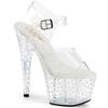 Pleaser - STARDANCE708 Sandale à bride à la cheville, Pole dance chaussures - Transparent Product image
